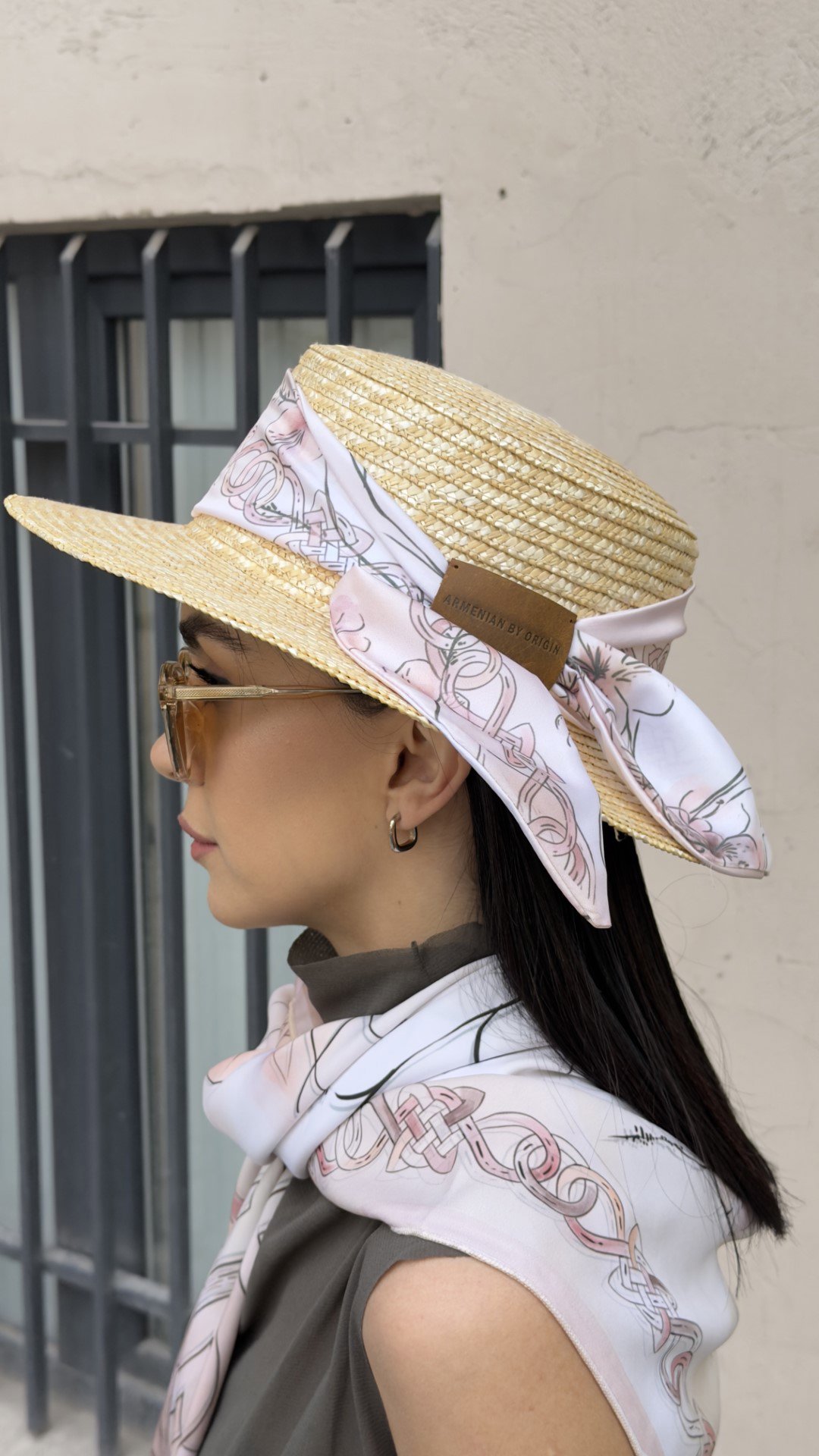 Straw Hat with Leather Label Armenian By Origin