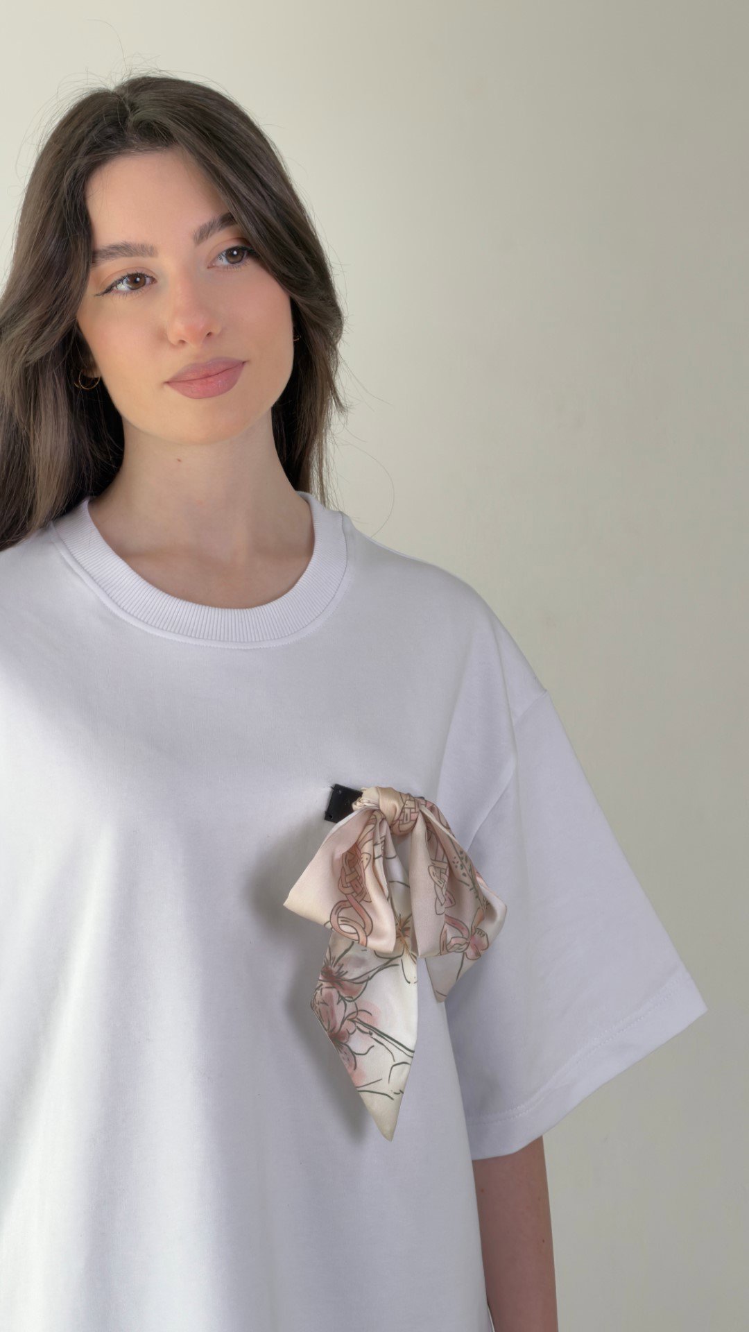 White T-Shirt / Black Leather Label Armenian by Origin
