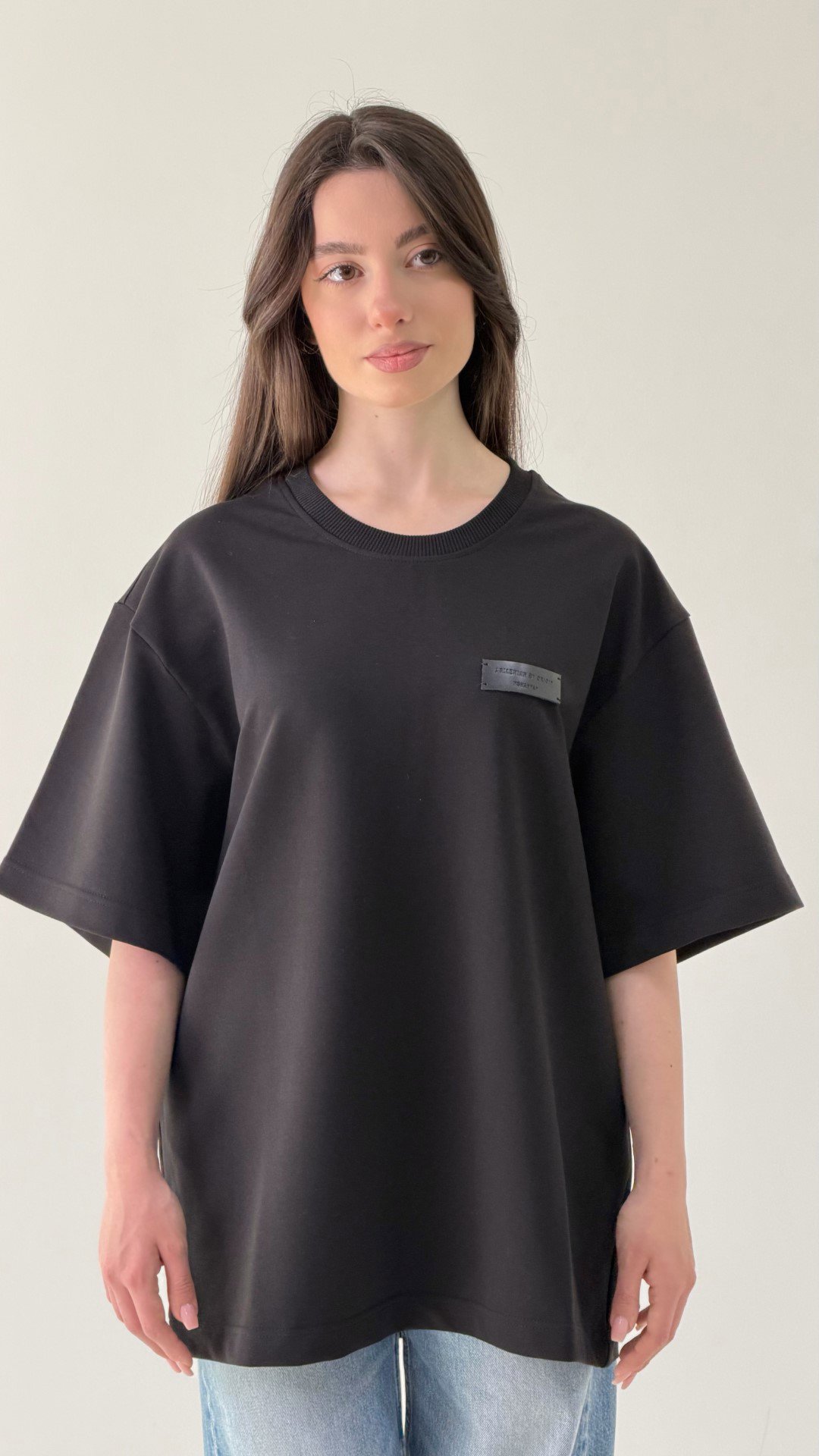 Black T-Shirt / Black Leather Label Armenian by Origin
